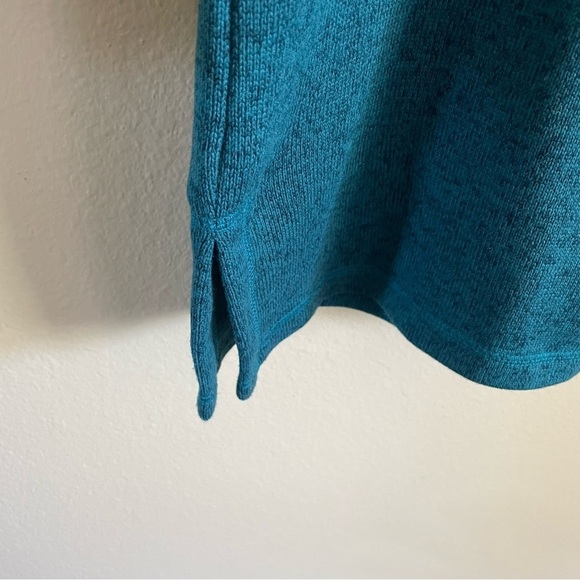 Lands’ End Mock Cross Neck Sweatshirt Teal Size Medium - Picture 4 of 9